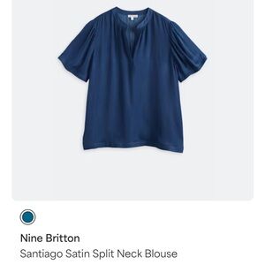 Nine Britton Navy Satin Blouse